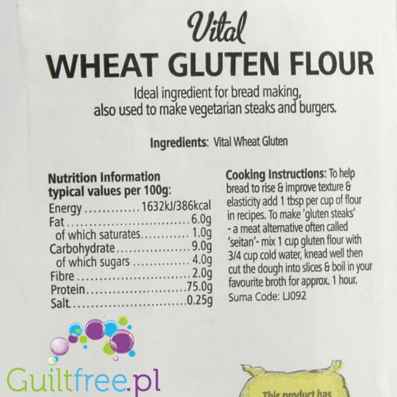 Suma Vital Wheat Gluten - witalny gluten pszenny, 75g białka - Image 3