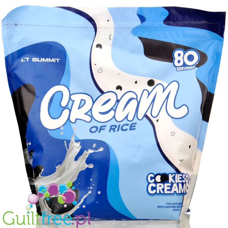 Summit Cream of Rice, Cookies & Cream 2kg - kleik ryżowy bez cukru, regeneracyjny posiłek treningowy, Ciasteczka z kremem