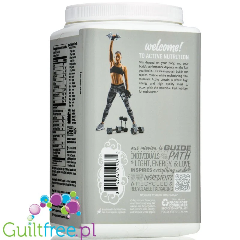 Sunwarrior Active Protein Organic Chocolate 1kg - organiczna wegańska odżywka białkowa ze stewią - Image 2
