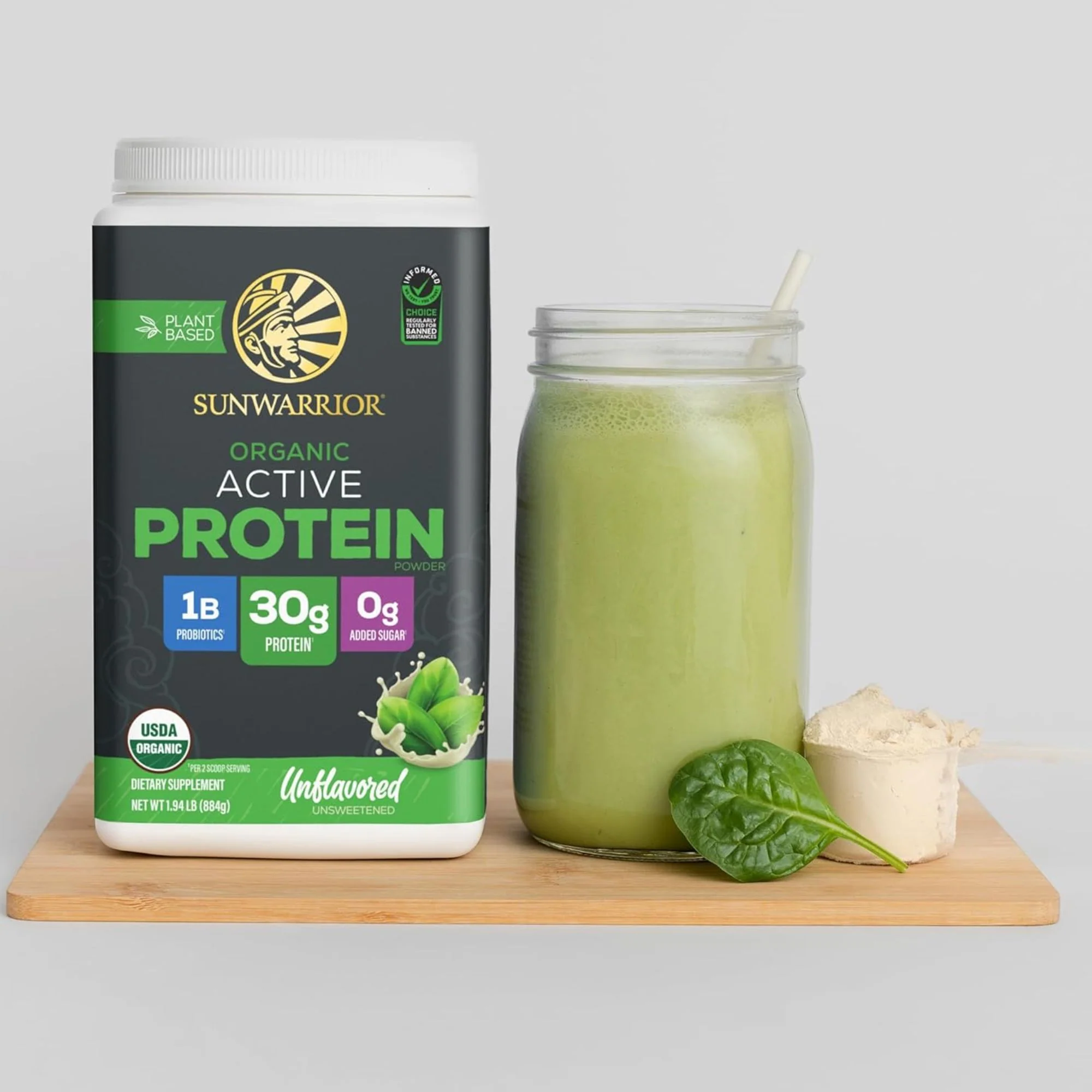 Sunwarrior Active Protein Organic Unflavored 884 g - organiczna wegańska odżywka białkowa - Image 4