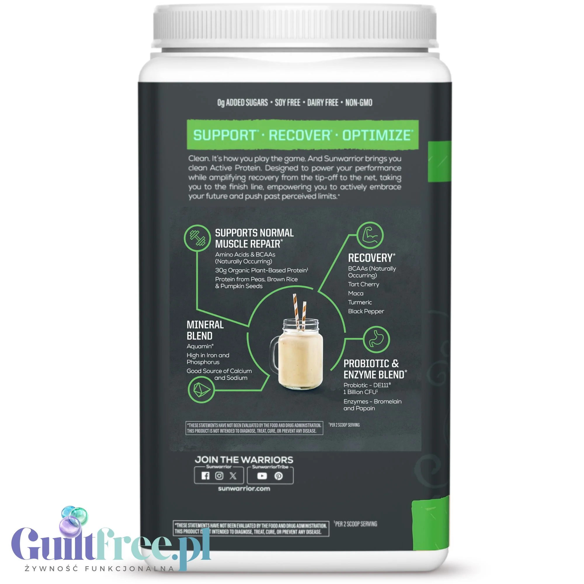 Sunwarrior Active Protein Organic Unflavored 884 g - organiczna wegańska odżywka białkowa - Image 6