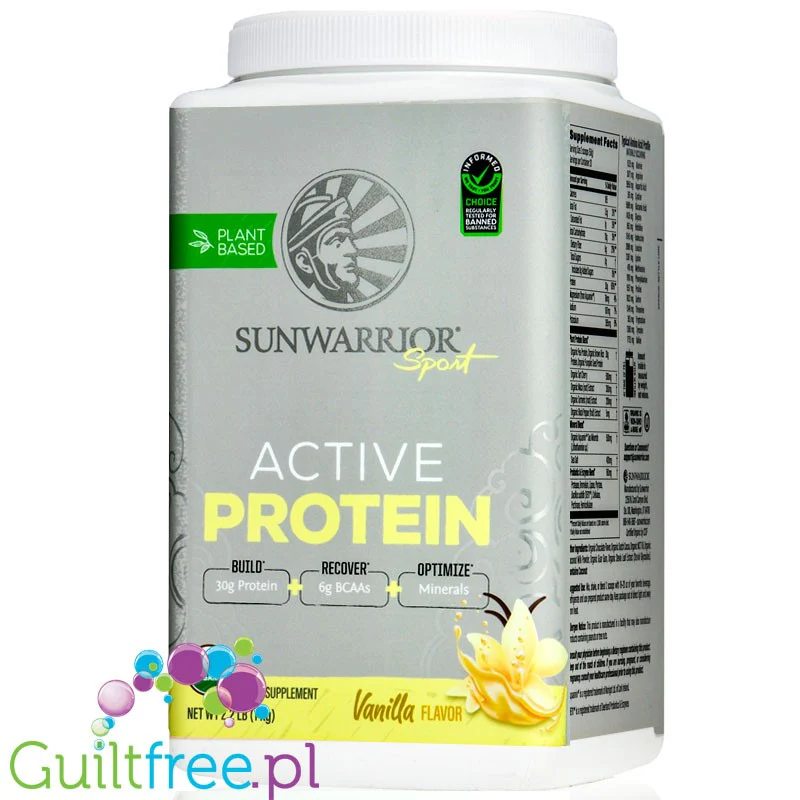 Sunwarrior Active Protein Organic Vanilla 1KG - organiczna wegańska odżywka białkowa ze stewią