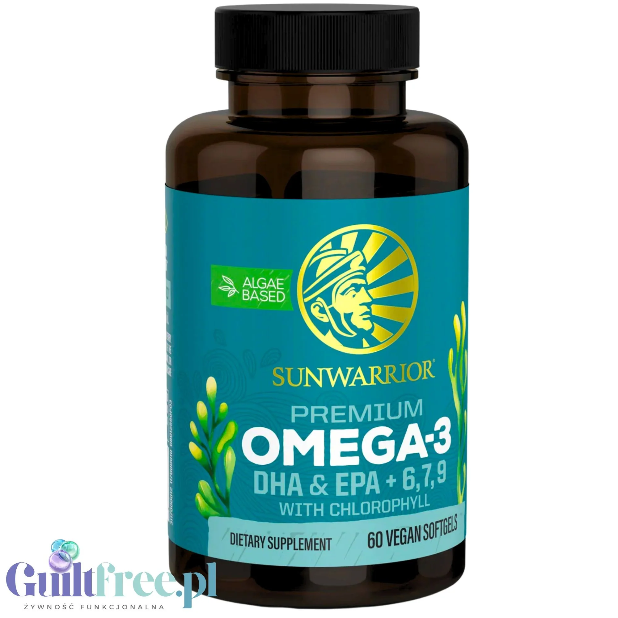 Sunwarrior Algae-Based Omega-3 Vegan - kwasy omega na bazie alg, wegański kwas DHA + EPA
