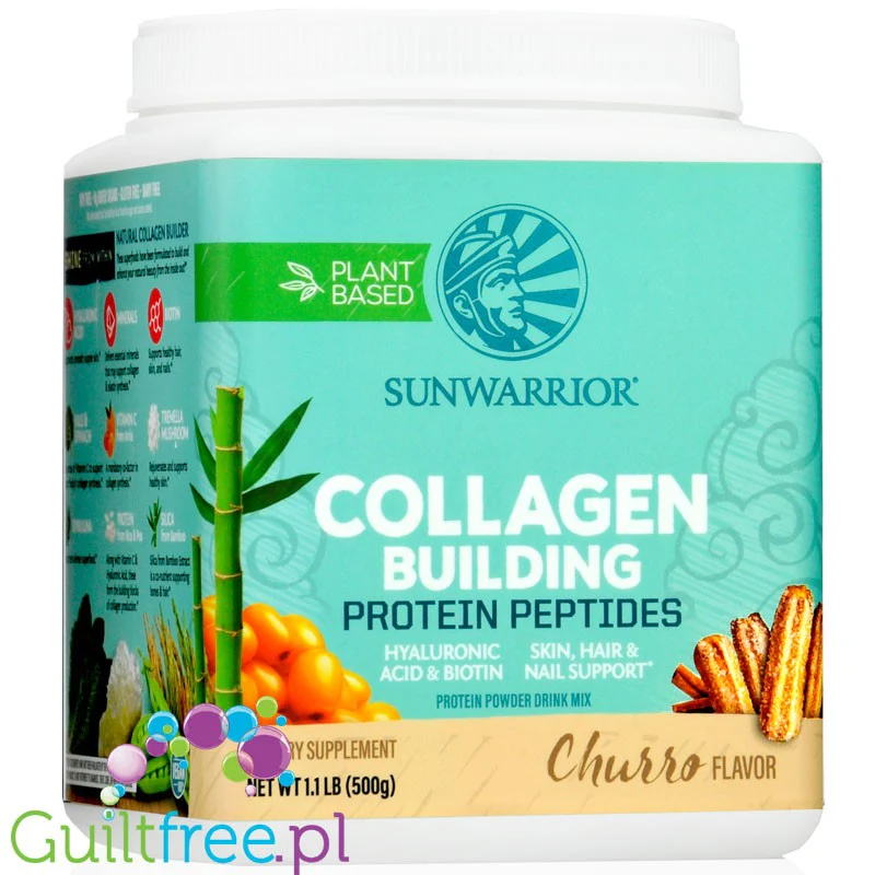 Sunwarrior Collagen Building Peptides, Churro - wegańska odżywka białkowa stymulująca wytwarzanie kolagenu