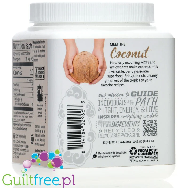 Sunwarrior Harvest Coconut Milk Powder - organiczne mleczko kokosowe w proszku 100% - Image 4