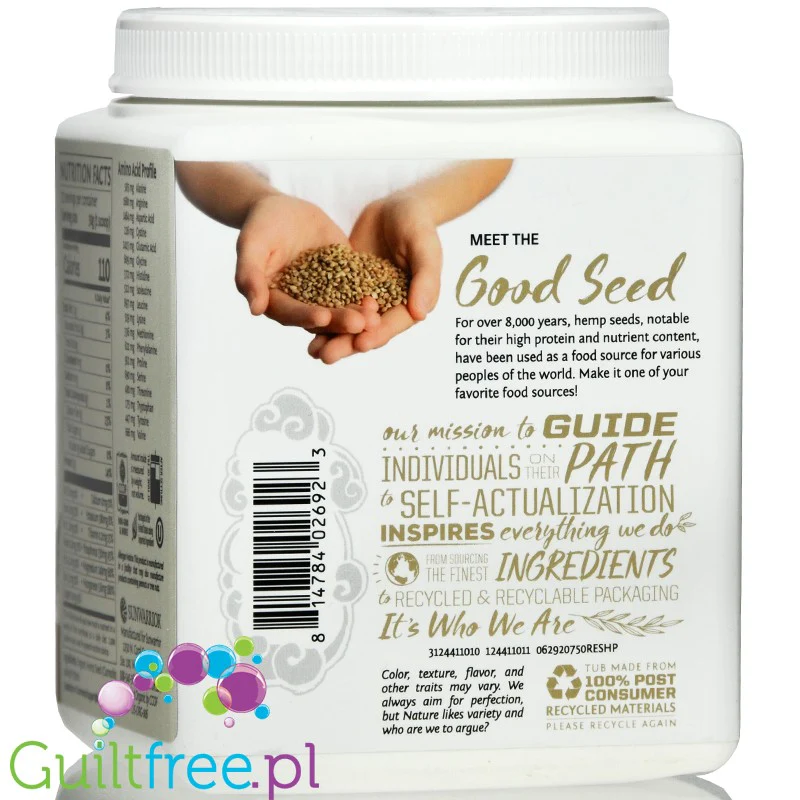 Sunwarrior Hemp Protein - wegańskie organiczne białko konopne 100% bez słodzików i aromatów - Image 3