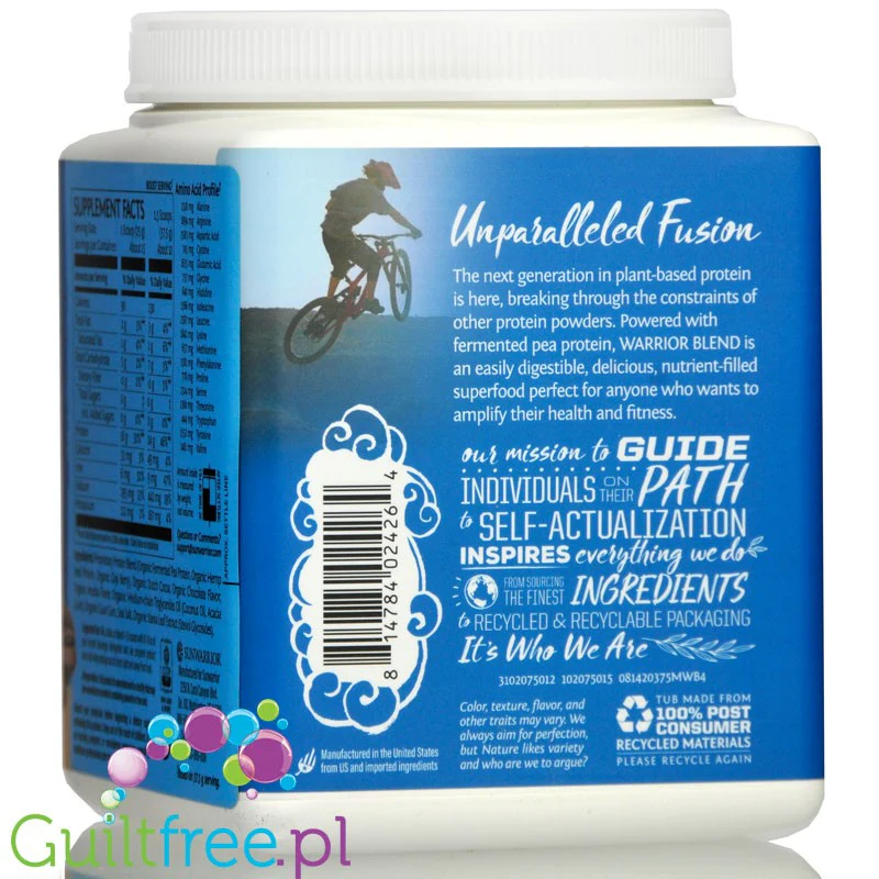 Sunwarrior Protein Warrior Blend 0,375kg, Mocha - wegańska organiczna odżywka białkowa z goji i MCT - Image 4