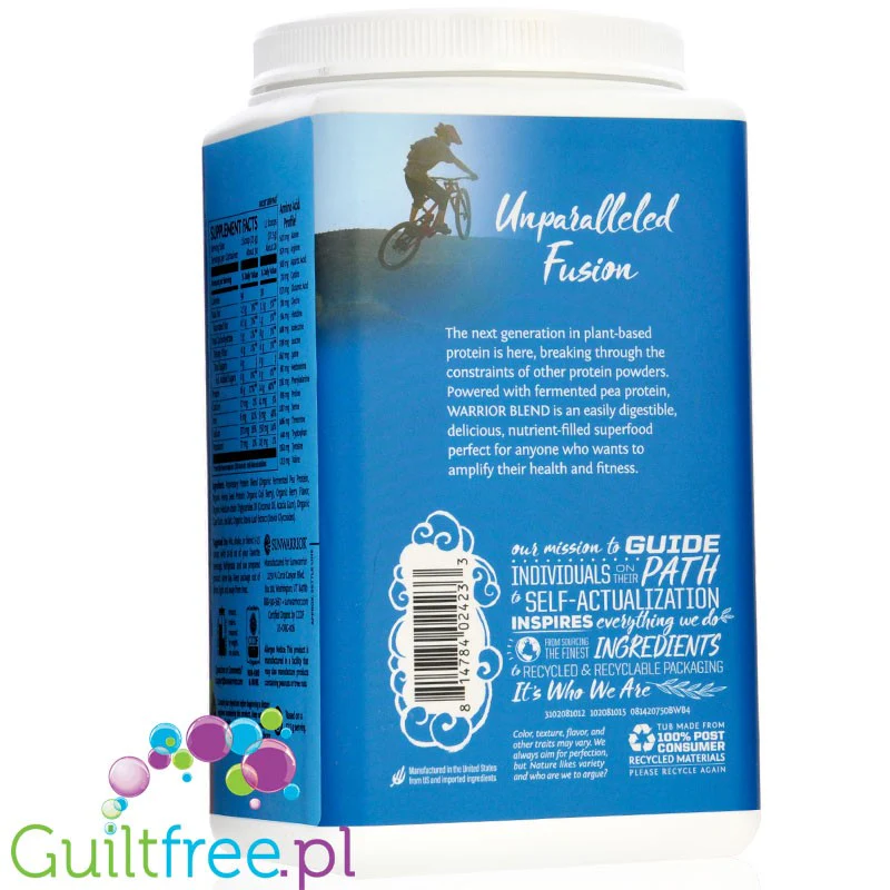 Sunwarrior Protein Warrior Blend 0,75kg, Berry - wegańska organiczna odżywka białkowa z goji i MCT - Image 2
