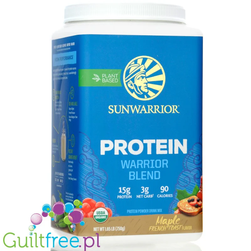 Sunwarrior Protein Warrior Blend Maple French Toast 0,75kg - wegańska organiczna odżywka białkowa z goji i MCT