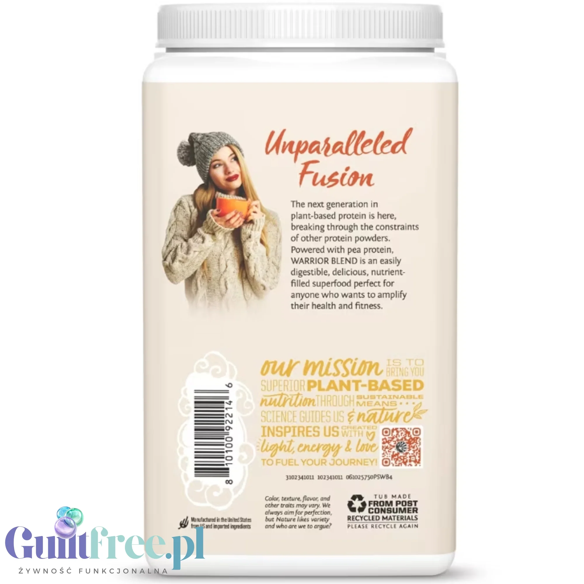 Sunwarrior Protein Warrior Blend Pumpkin Spice 750g - wegańska organiczna odżywka białkowa z goji i MCT - Image 4