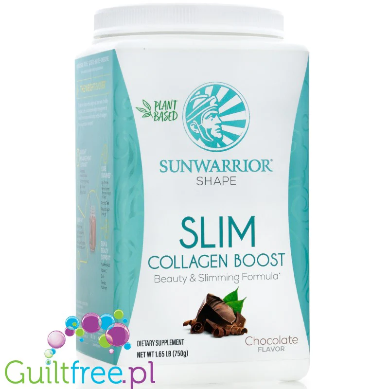 Sunwarrior Shape Slim Collagen Boost Beauty & Slimming Formula, Chocolate - wegańskie białko z formułą budującą kolagen