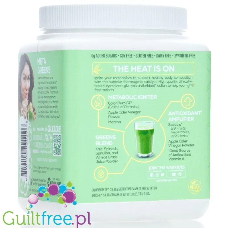 Sunwarrior Shape Thermo Greens, Antioxidant Metabolic Ignitor, Unflavored - przyspieszenie metabolizmu & przeciwutleniacze - Image 3