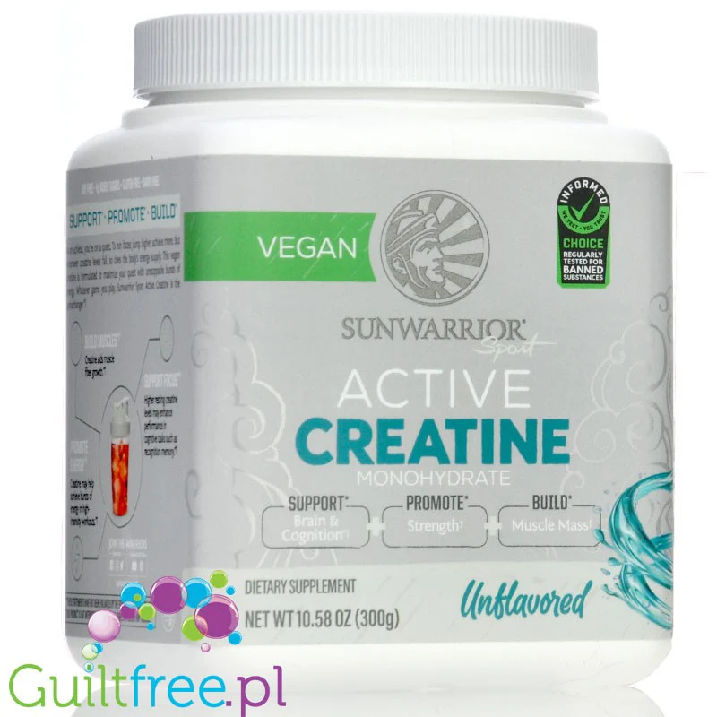 Sunwarrior Sport Active Creatine Unflavored - wegańska kreatyna jednowodna (monohydrat) bez aromatów i słodzików