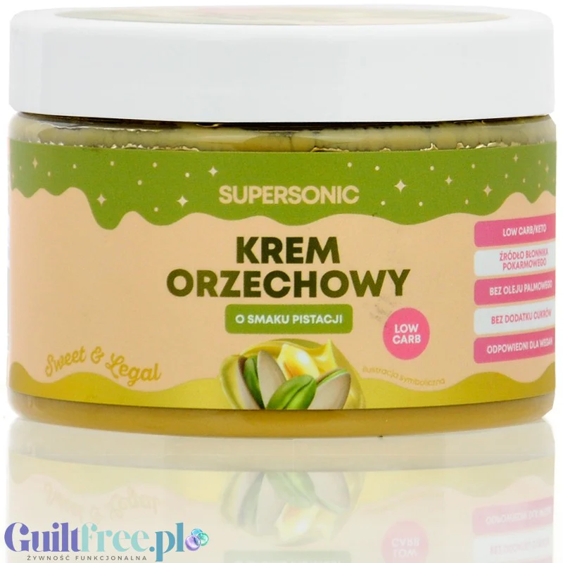SuperSonic Peanut Butter Pistachio - wegański krem pistacjowo-orzechowy bez cukru z erytrolem i MCT - Image 4