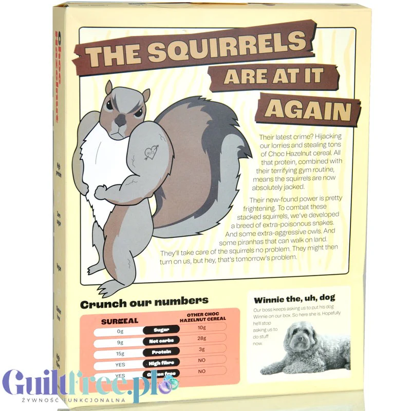 Surreal High Protein Cereal Choc Hazelnut - proteinowe płatki śniadaniowe bez cukru ze stewią i erytrolem - Image 3