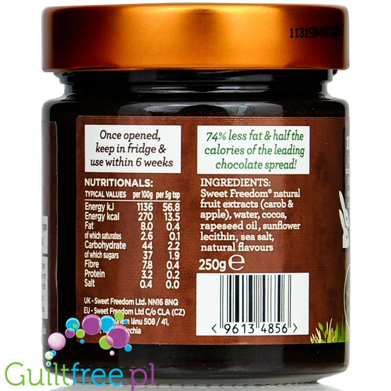 Sweet Freedom Choc Pot - wegański krem czekoladowy 50% mniej kalorii bez słodzików i oleju palmowego - Image 4