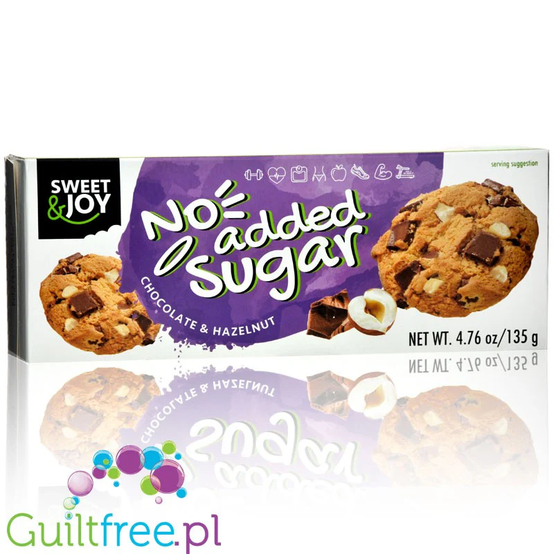 Sweet & Joy Ciastka bez cukru z  orzechami laskowymi  i czekoladą