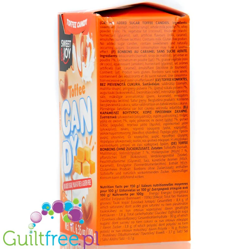 Sweet & Joy Fruit Toffee Candy 180g - miękkie  cukierki tofi do żucia bez cukru - Image 2