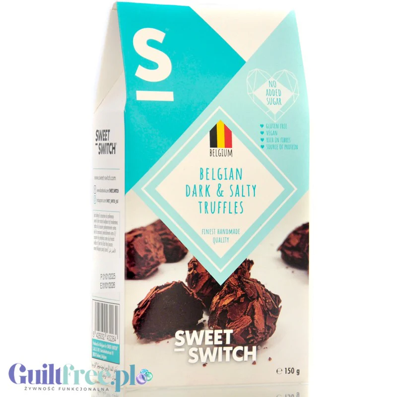 Sweet Switch Belgian Dark & Salty Trüffel - praliny z ciemnej czekolady z nadzieniem ganache bez dodatku cukru