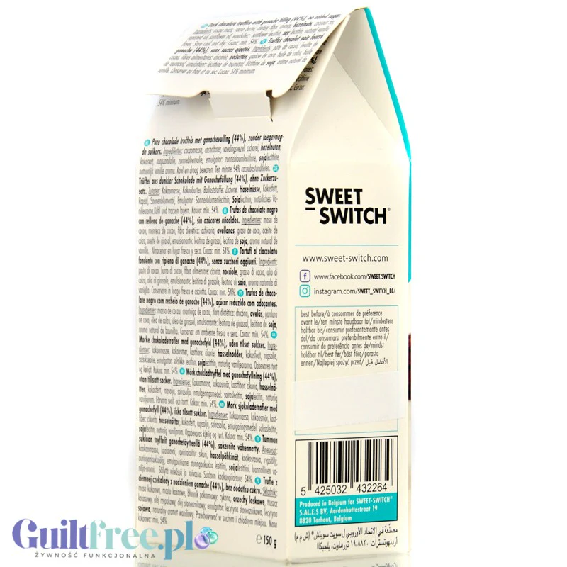 Sweet Switch Belgian Dark & Salty Trüffel - praliny z ciemnej czekolady z nadzieniem ganache bez dodatku cukru - Image 2