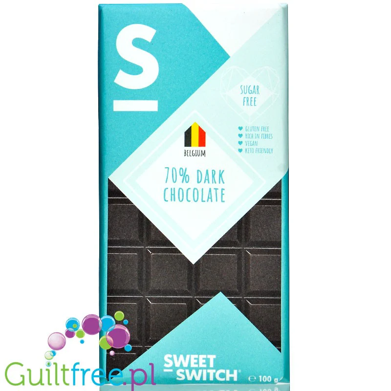 Sweet Switch Dark Chocolate 70% - gorzka czekolada bez dodatku cukru ze stewią