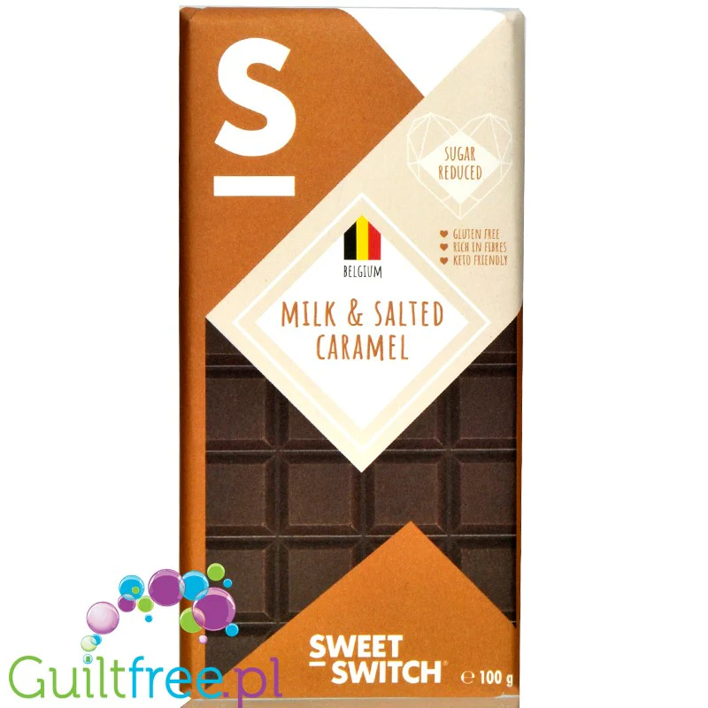 Sweet Switch Milk Chocolate Salted Caramel - mleczna czekolada bez dodatku cukru z solonym karmelem