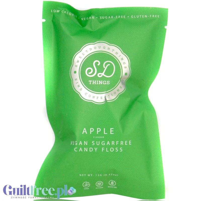 SweetDoughThings Candy Floss Apple - wegańska wata (BEZ)cukrowa o smaku jabłuszko 30kcal