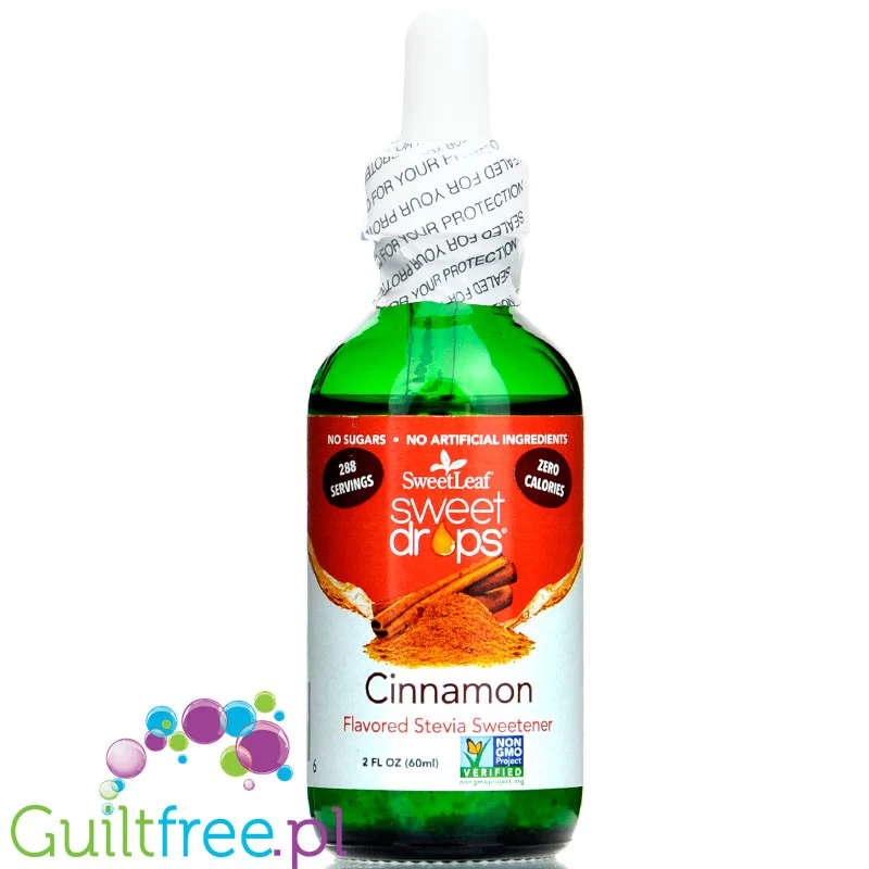 SweetLeaf Drops Stevia, Cinnamon - płynny cynamonowy słodzik ze stewią