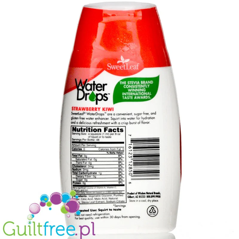 SweetLeaf Water Enhancer Drops Strawberry Kiwi, naturalny smacker do wody ze stewią - Image 2