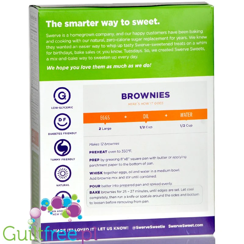 Swerve Brownie Mix - keto ciasto czekoladowe mix bez cukru i glutenu - Image 2