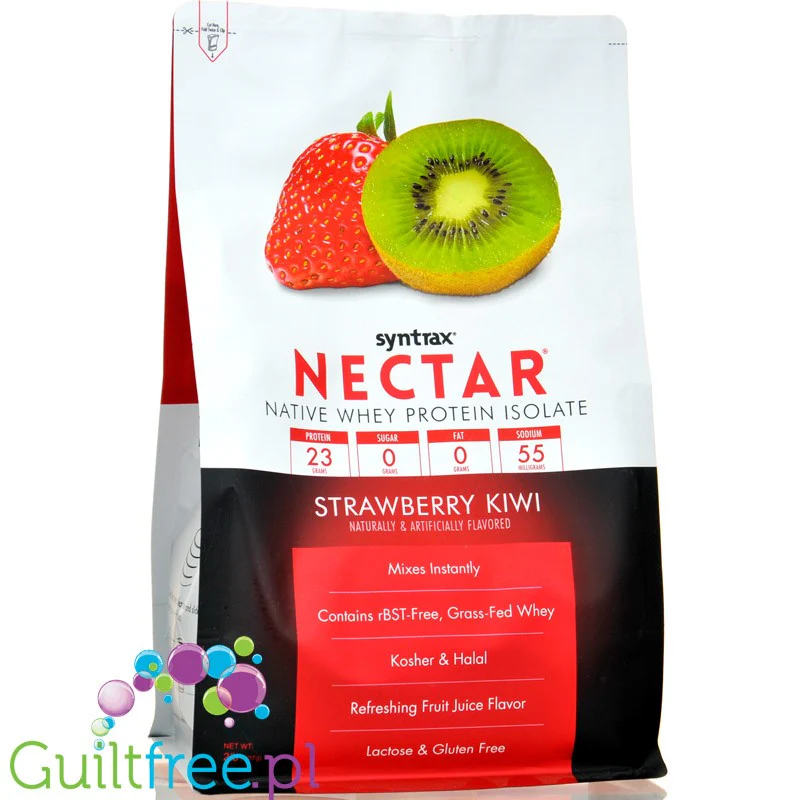 Syntrax Nectar Strawberry Kiwi WPI - odżywka białkowa bez cukru i bez tłuszczu, 23g białka & 90kcal