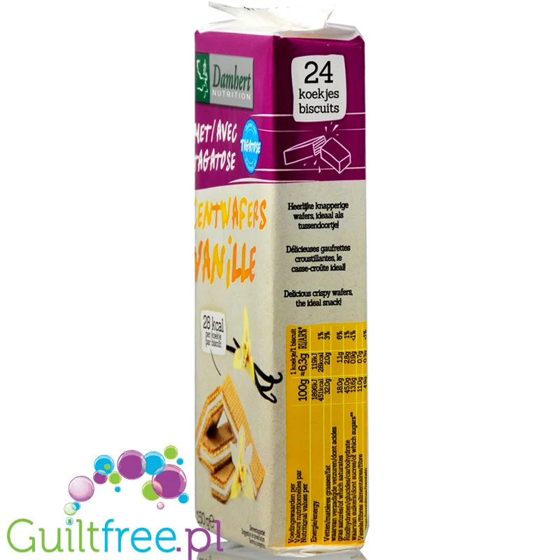 Damhert Low Carb Vanilla Centwafers - wafelki z kremem waniliowym bez dodatku cukru - Image 2