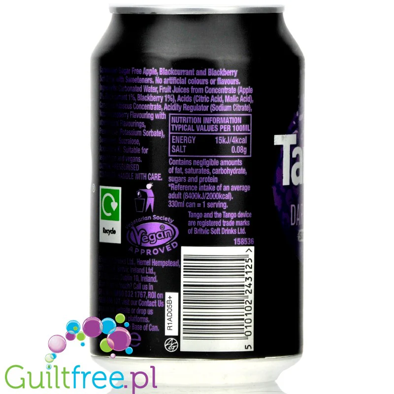 Tango Sugar Free Dark Berry - napój zero kcal bez cukru (Jeżyna & Czarna Porzeczka) - Image 3