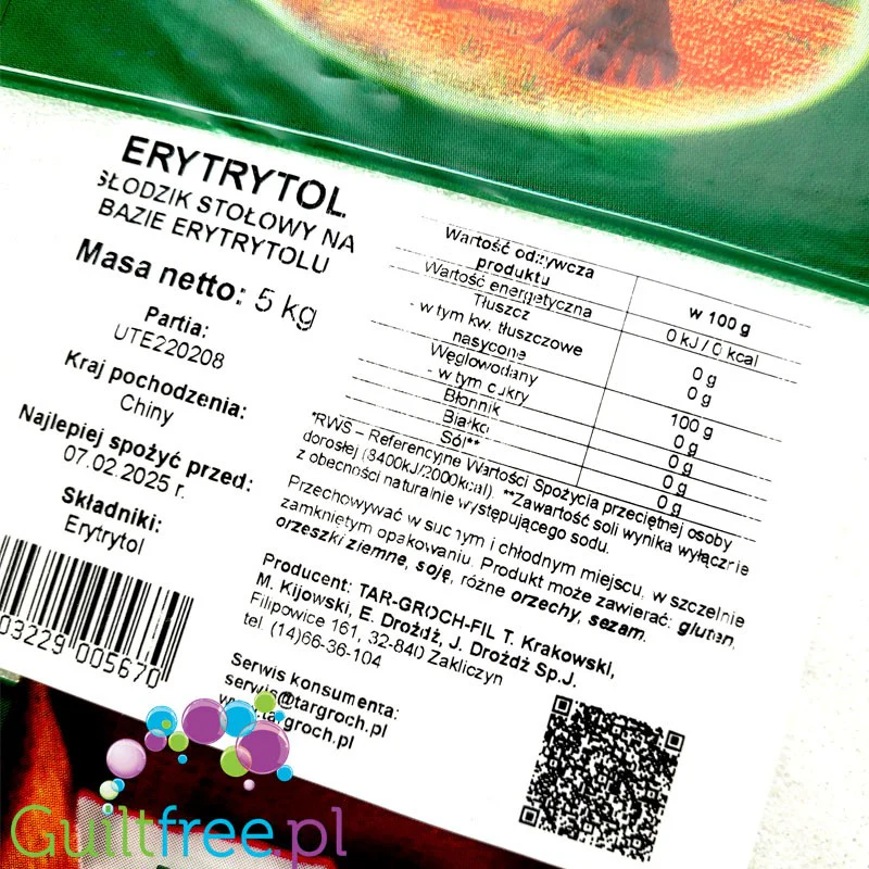 Targroch Erytrol 5KG - czysty słodzik erytrytol kryształ 100% w ekonomicznym opakowaniu - Image 2