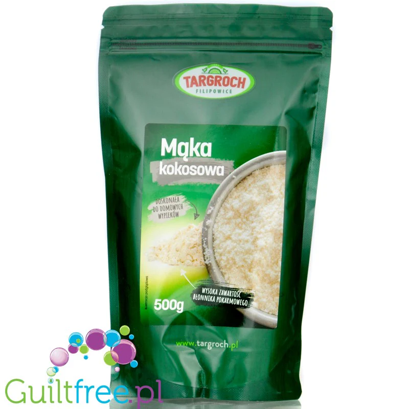 Targroch Mąka kokosowa 0,5kg - mocno odtłuszczona, 324kcal & 40g błonnika