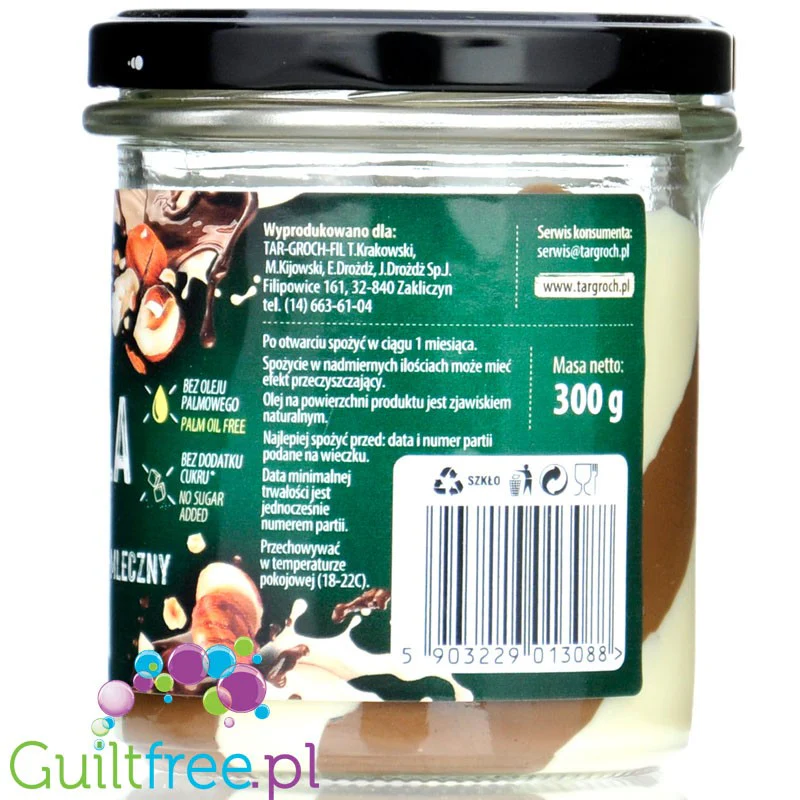 Targroch Twistela 300g - pasiasty krem kakaowo-orzechowo-mleczny bez dodatku cukru - Image 3