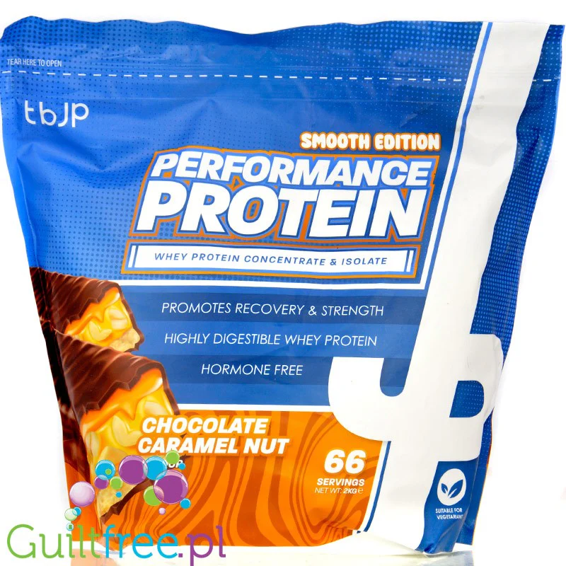 TBJP Performance Protein Whey & Isolate Chocolate Caramel Nut 2kg - odżywka białkowa WPC & WPI, smak Czekolada, Karmel & Orzech