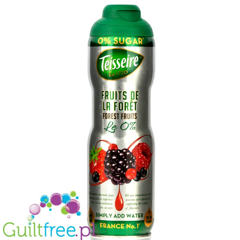 Teisseire 0% Forest Fruits - syrop do rozcieńczania bez cukru, smak Owoce Leśne - Image 2