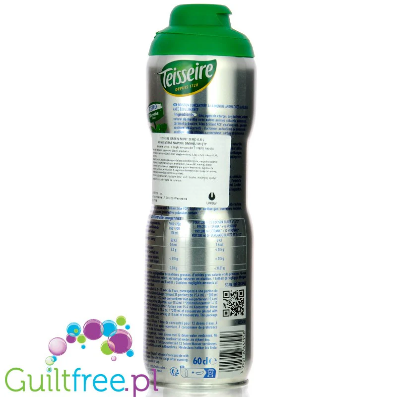 Teisseire 0% Menthe Verte - syrop bez dodatku cukru, Mięta, na 4,8L napoju - Image 4