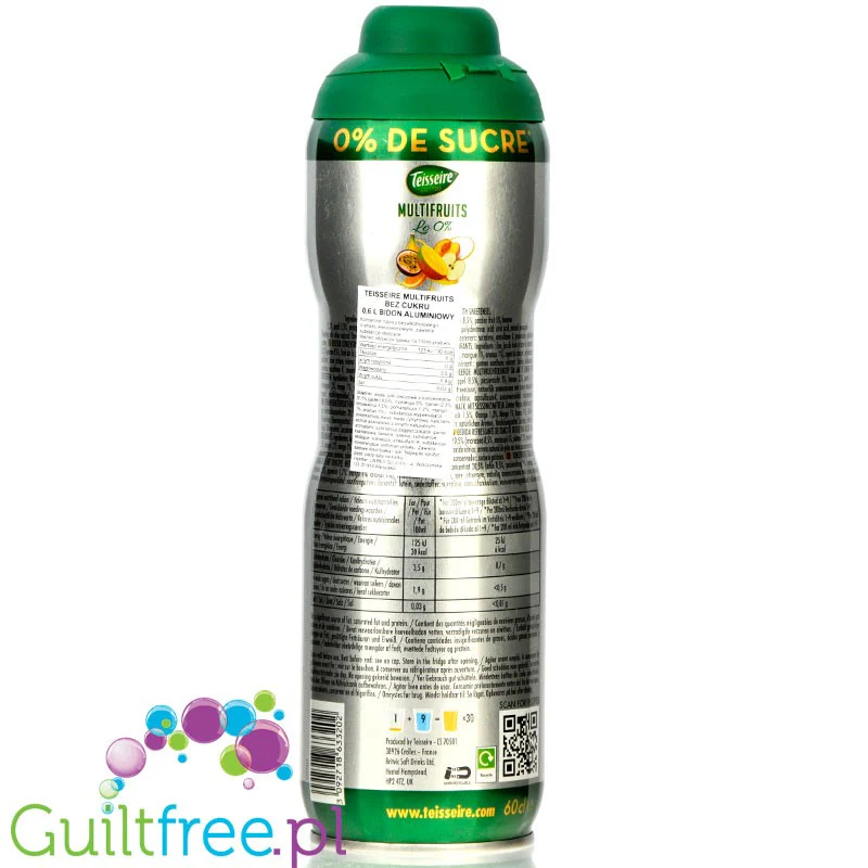 Teisseire 0% Multifruits - syrop bez dodatku cukru, Wieloowocowy, na 4,8L napoju - Image 2