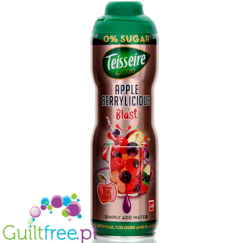 Teisseire Kids Apple Berrylicious Blast - syrop do rozcieńczania bez cukru z sokami owocowymi