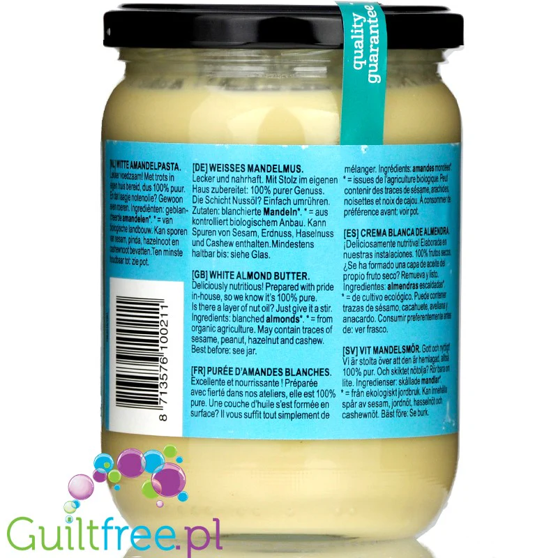 Terrasana Almond White 0,5kg - organiczne białe masło migdałowe z blanszowanych migdałów 100%, bez soli i cukru - Image 3