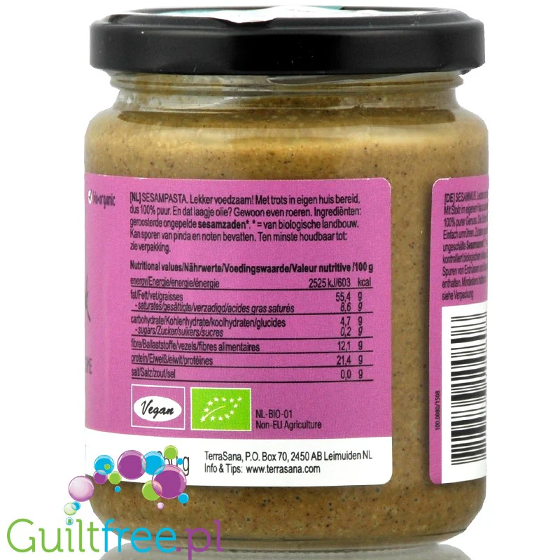Terrasana Tahin Dark ciemna pasta sezamowa 100% - Image 3