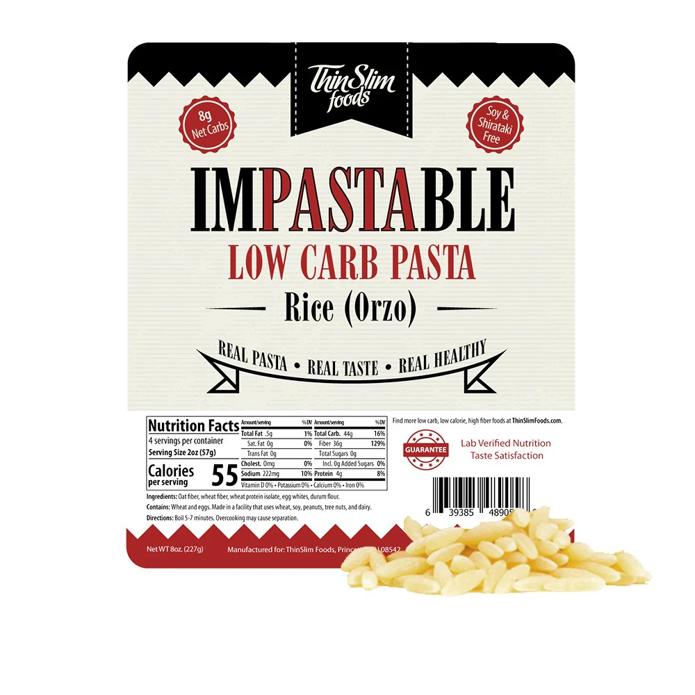 ThinSlim Foods Impastable Low Carb Pasta Orzo - ultra niskokaloryczny keto makaron 96kcal w 100g - Image 3