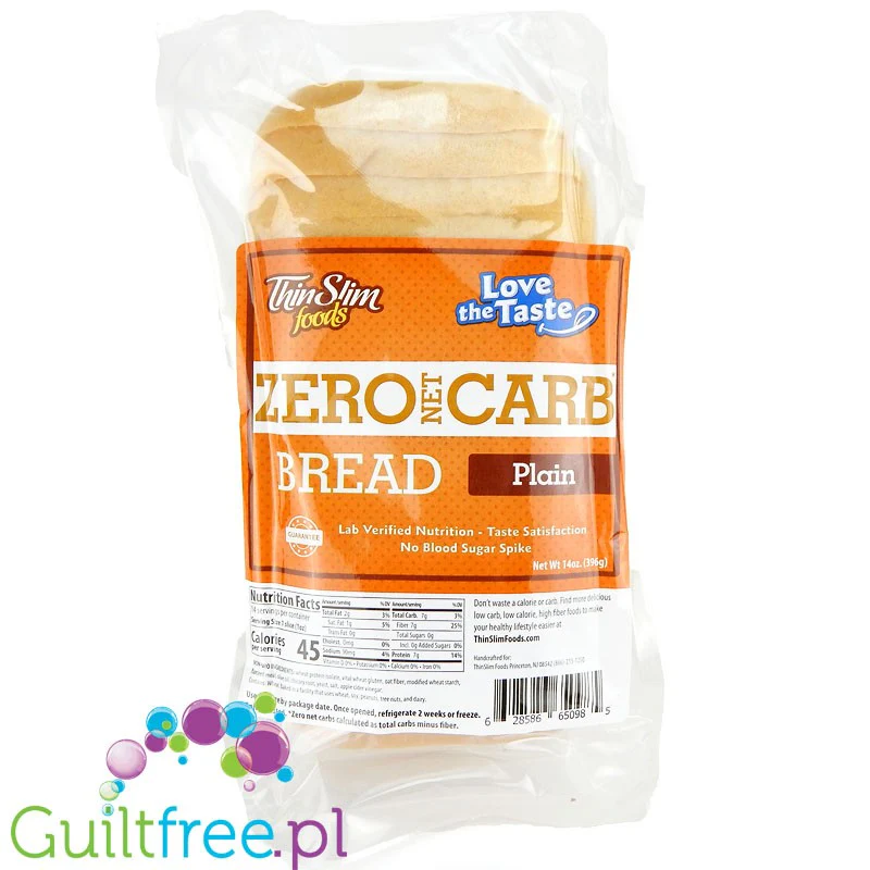ThinSlim Zero Carb Bread, Plain - proteinowo-błonnikowy keto chleb bez węglowodanów  45kcal - Image 2
