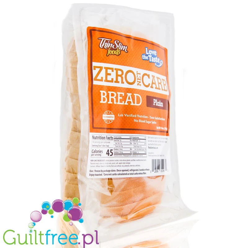 ThinSlim Zero Carb Bread, Plain - proteinowo-błonnikowy keto chleb bez węglowodanów  45kcal - Image 3