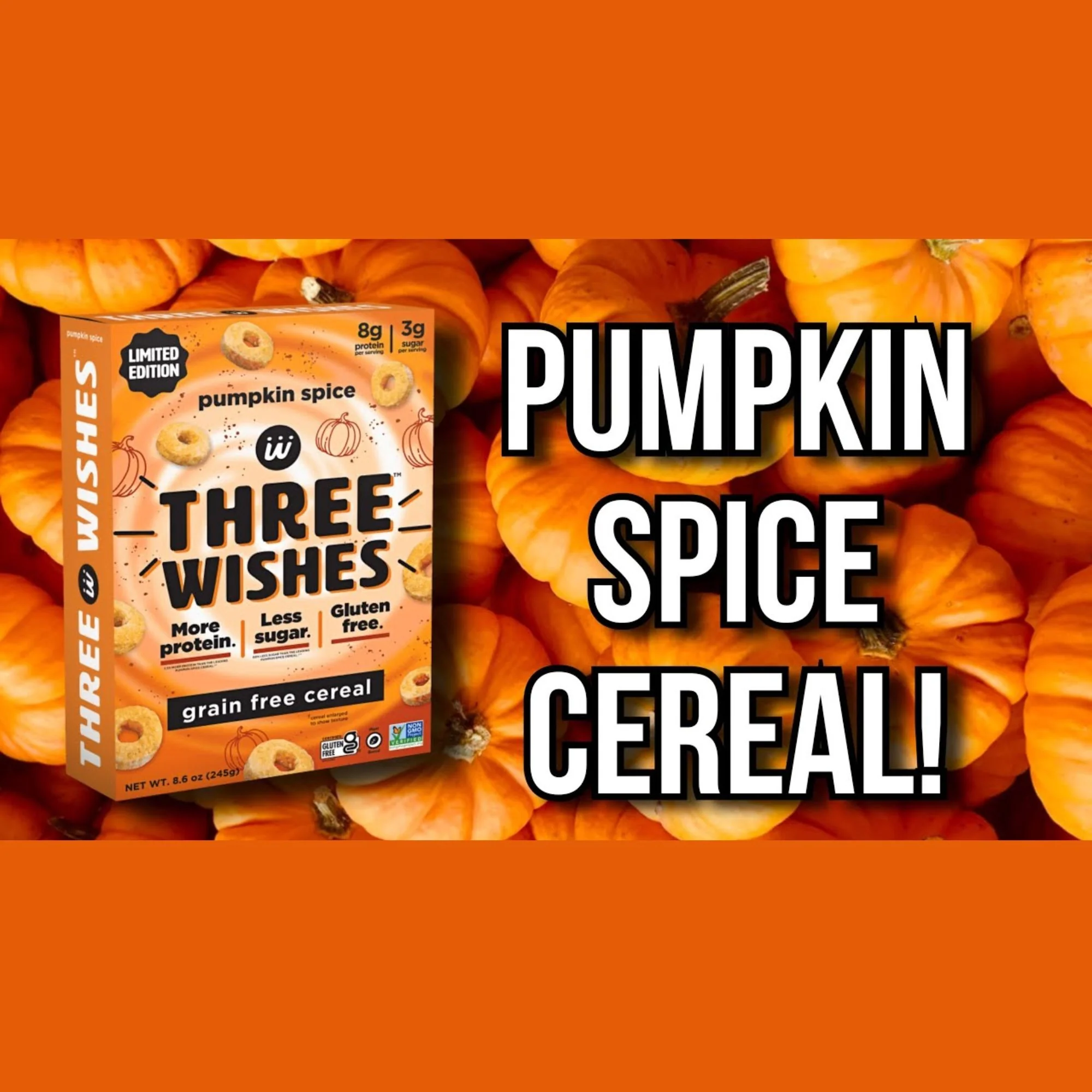 Three Wishes Grain Free Cereal, Pumpkin Spice - niskowęglowodanowe płatki śniadaniowe bez glutenu, z monk fruit - Image 7