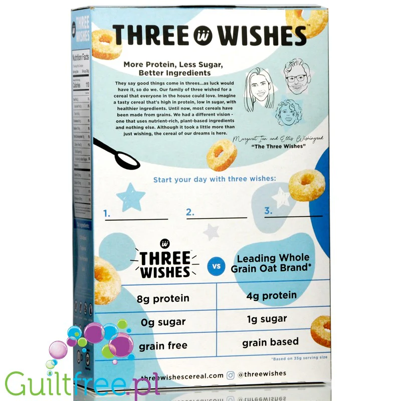 Three Wishes Grain Free Cereal, Unsweetened - keto niesłodzone płatki śniadaniowe bez glutenu - Image 2