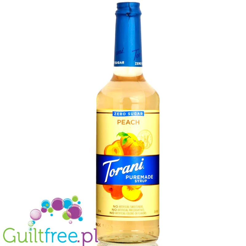 Torani Puremade Zero Peach - syrop tylko z naturalnymi słodzikami