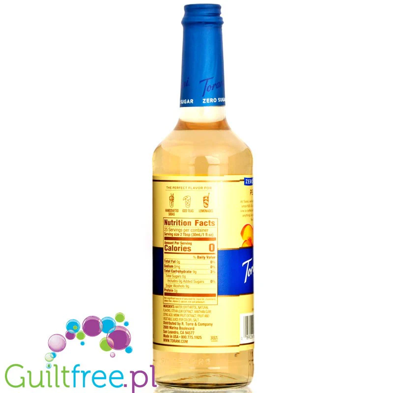 Torani Puremade Zero Peach - syrop tylko z naturalnymi słodzikami - Image 2